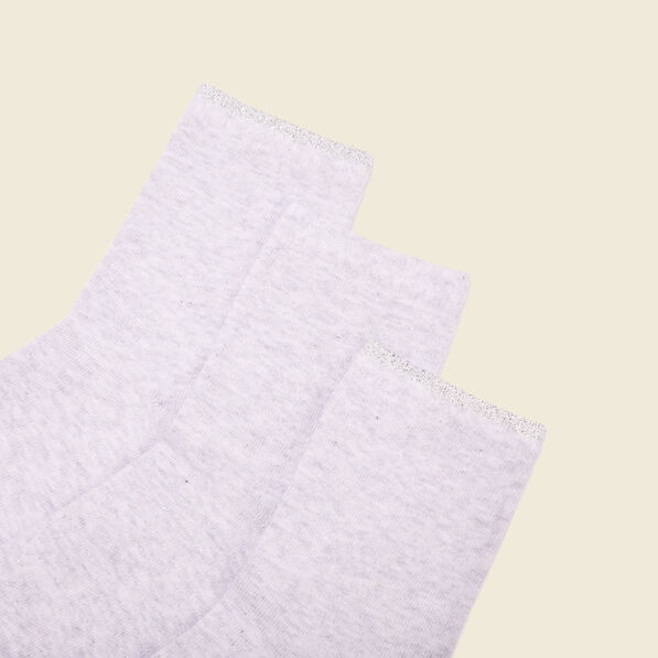 Lot 3 paires chaussettes gris clair femme