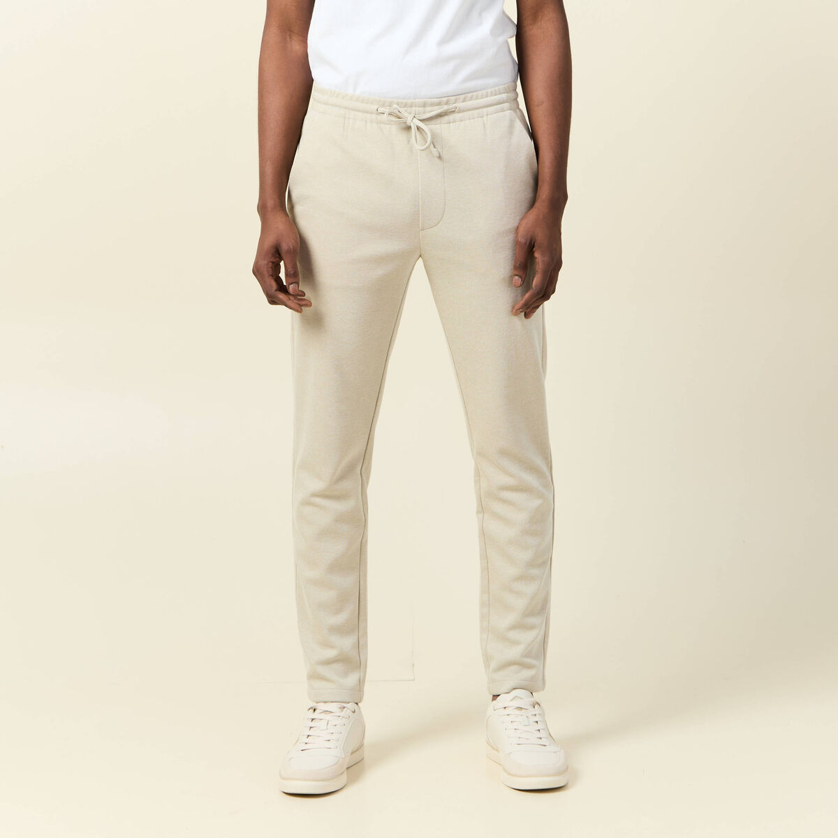 Pantalon jogger élastiqué vert kaki homme