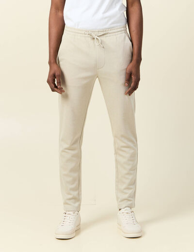 Pantalon jogger élastiqué vert kaki homme