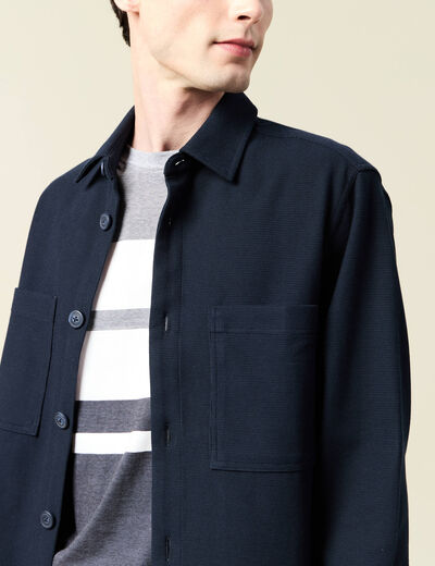 Surchemise manches longues bleu marine homme