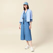 Robe longue évasée en jean denim used femme