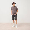 T-shirt en coton manches courtes marron fonc&eacute; homme