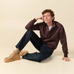 Sweat manches longues marron fonc&eacute; homme