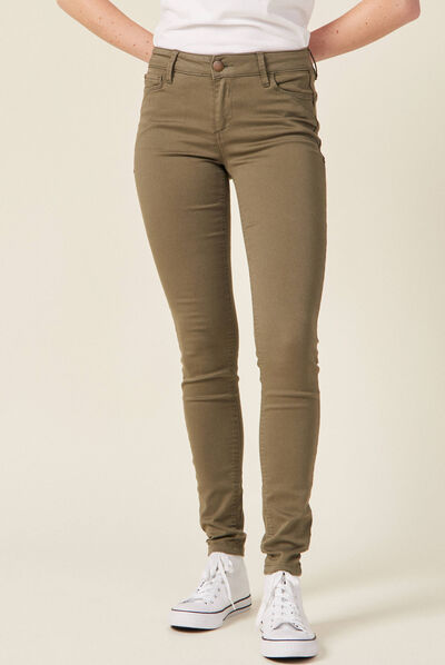Pantalon Audrey - skinny push up vert kaki femme