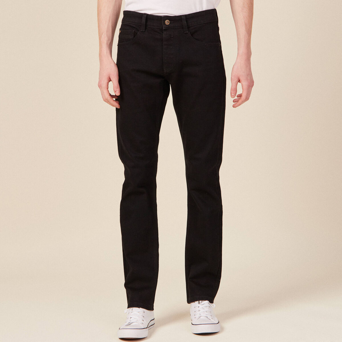 Jeans straight 5 poches denim noir homme