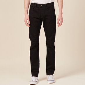 Jeans straight 5 poches denim noir homme