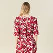Blouse manches 3/4 rouge femme