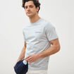 T-shirt droit en coton col rond gris clair homme