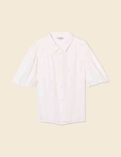 Chemise manches courtes creme femme