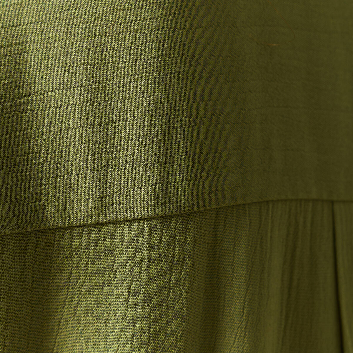 Robe évasée manches 3/4 vert kaki femme