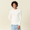Pull manches longues boutons ecru homme