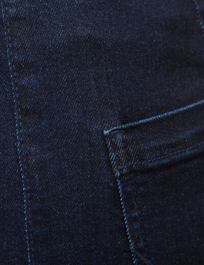 Jeans large taille haute denim brut rinse femme