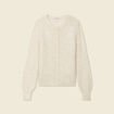 Gilet manches longues creme femme