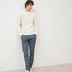 Pull col rond ecru homme