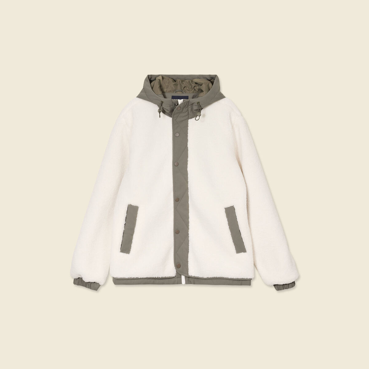 Blouson à capuche ecru homme