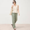 Pantalon standard fluide vert kaki femme