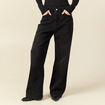 Jeans large taille haute denim noir femme