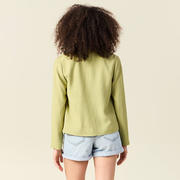 Veste esprit blazer fluide vert olive femme