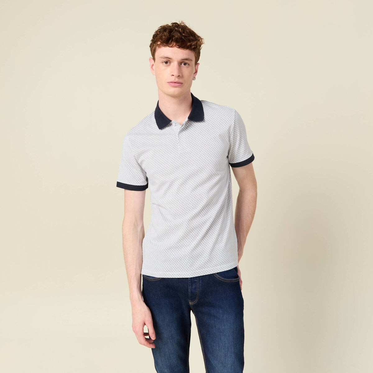 Polo éco-responsable blanc homme