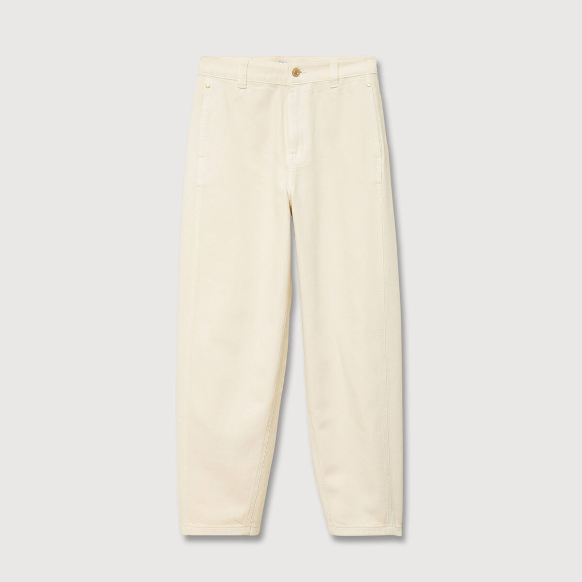 Jeans slouchy taille haute denim blanc femme