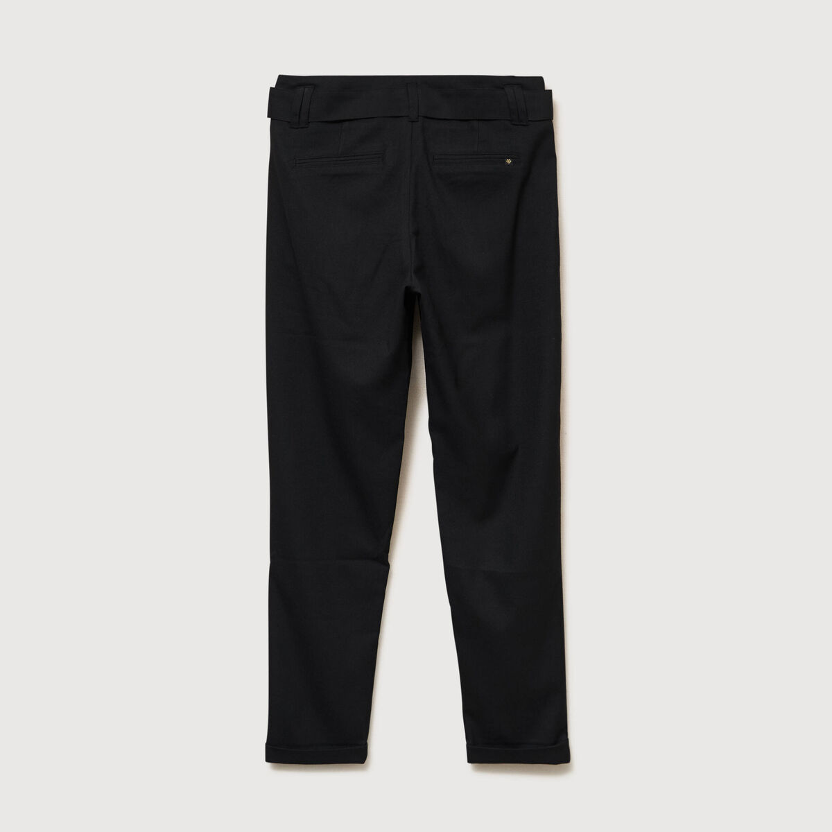Pantalon paperbag noir femme
