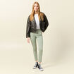 Pantalon skinny push-up 7/8ème vert olive femme