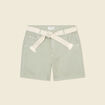 Short boyfriend ceinturé jean vert kaki femme