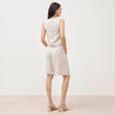 Gilet ajust&eacute; col v sans manches beige femme