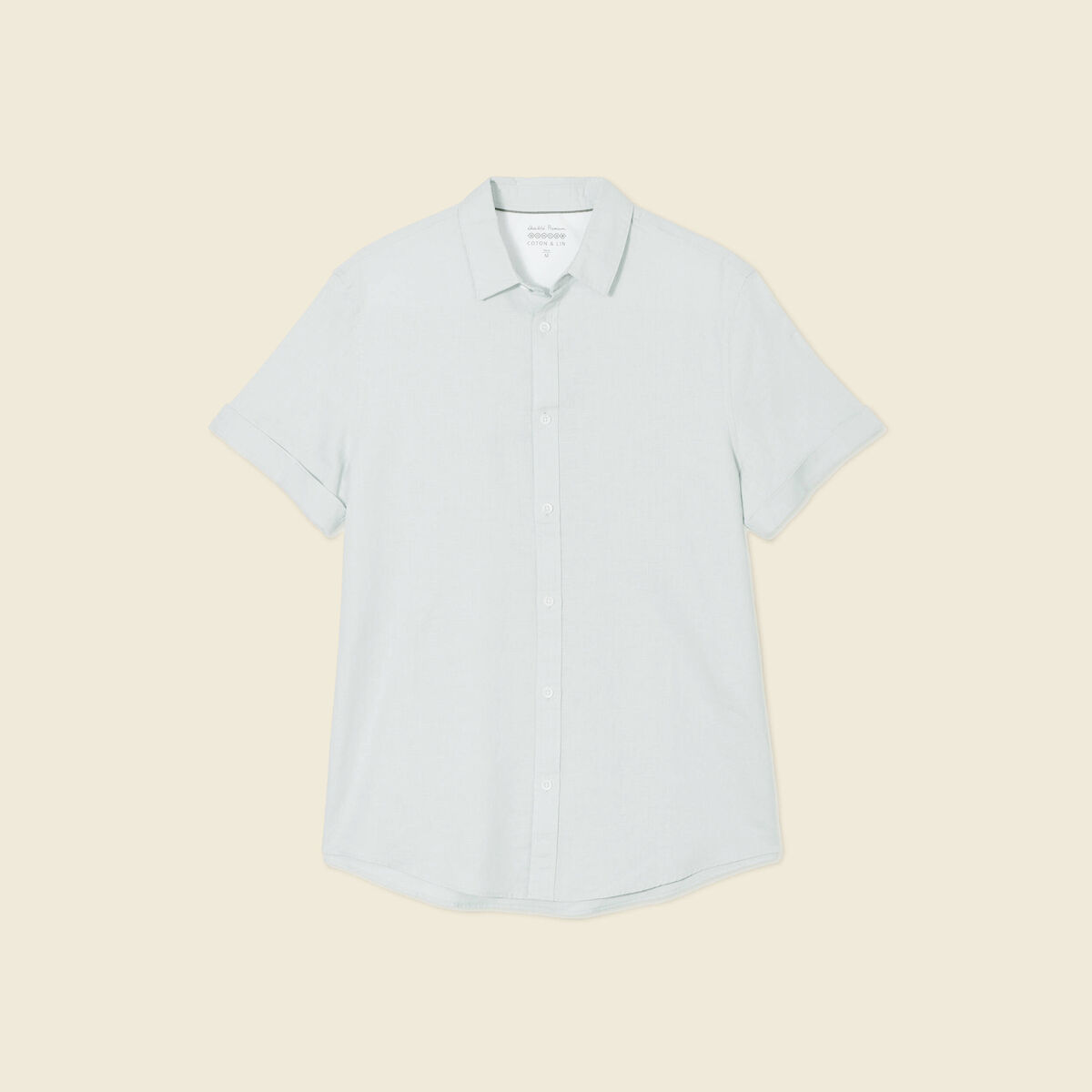 Chemise manches courtes vert olive homme