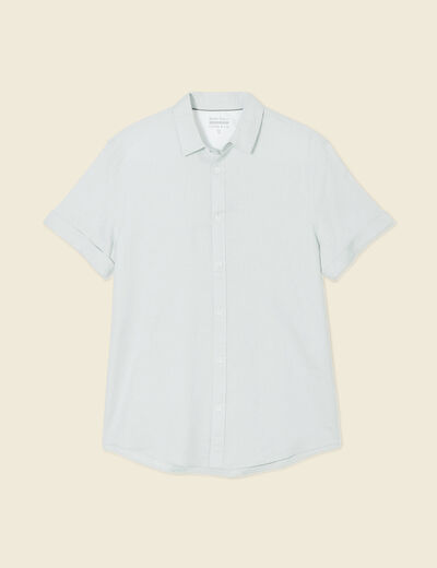 Chemise manches courtes vert olive homme