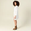 Gilet long ajour&eacute; ecru femme