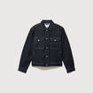 Veste droite en coton col classique denim brut rinse homme