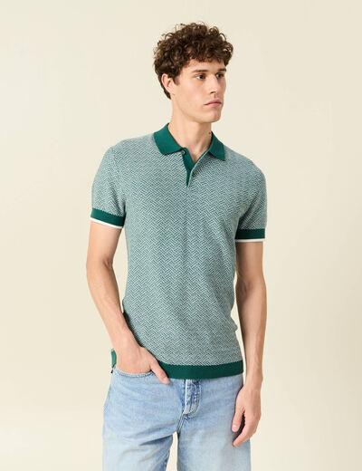 Polo manches courtes vert foncé homme