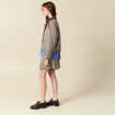 Blouson oversize manches longues doubl&eacute; marron femme
