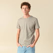 T-shirt cintr&eacute; col rond manches courtes taupe homme