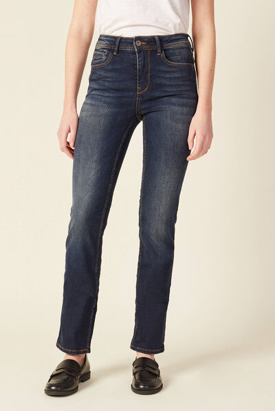 Jeans Demi - regular taille haute denim brut femme