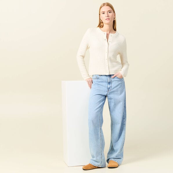 pull manches longues ajoure ecru femme Pull manches longues ajouré ecru femme
