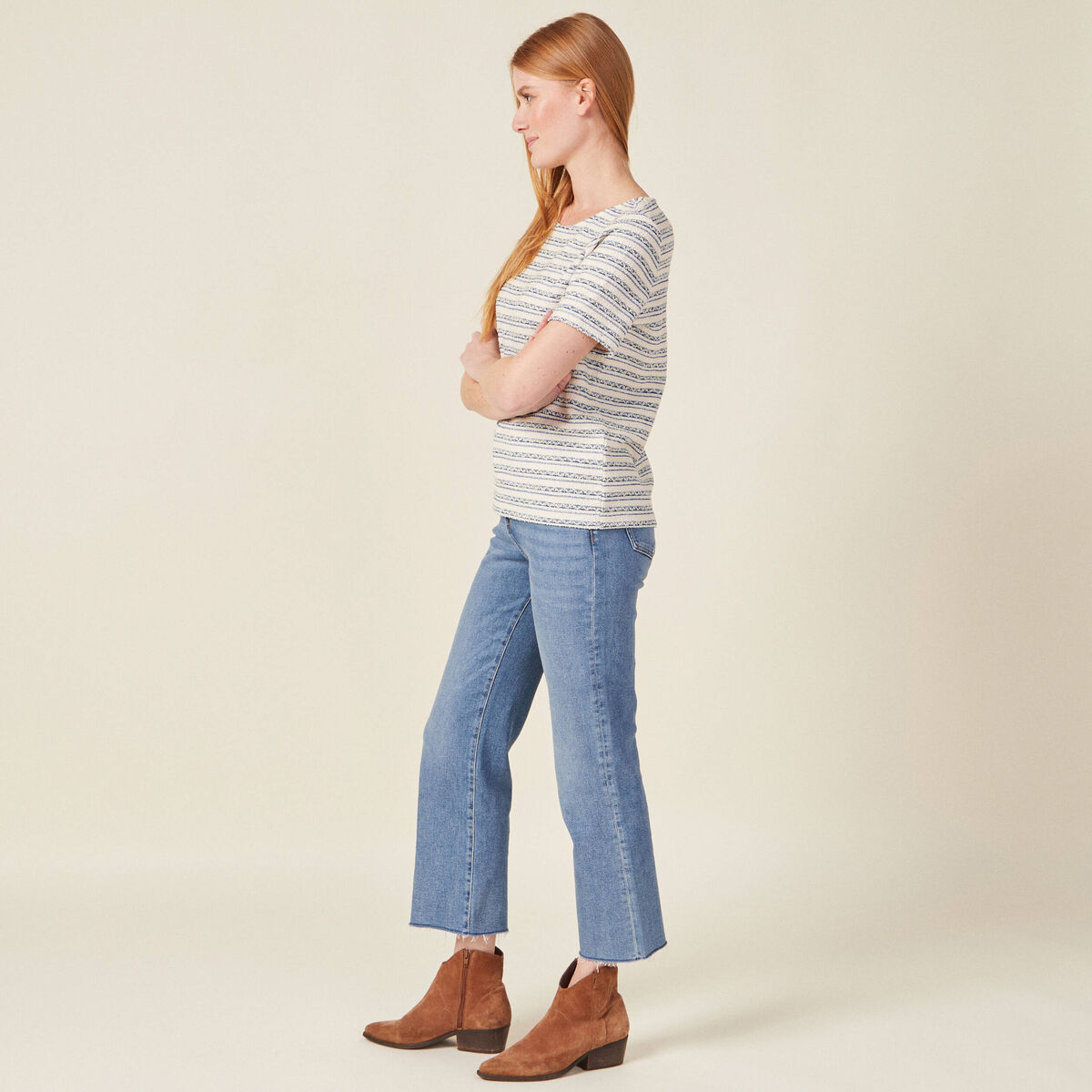 T-shirt manches courtes bleu foncé femme