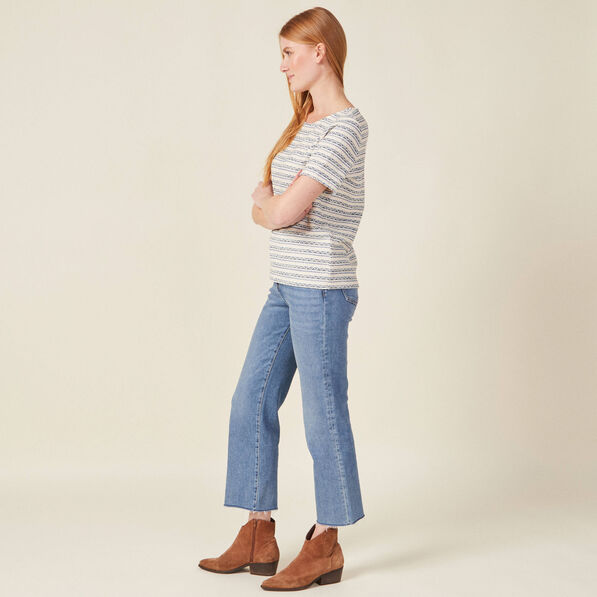 T-shirt manches courtes bleu foncé femme