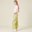 Pantalon large éco-responsable vert anis femme