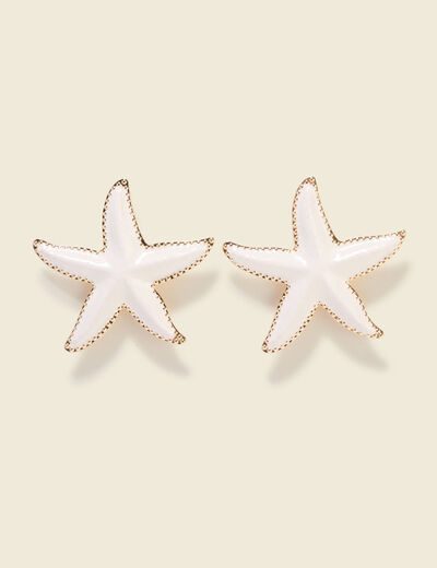 Boucles d'oreilles ecru femme