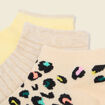 Lot de 3 paires chaussettes basses creme femme