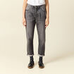 Pantalon mom taille haute 7/8&egrave;me denim denim gris femme