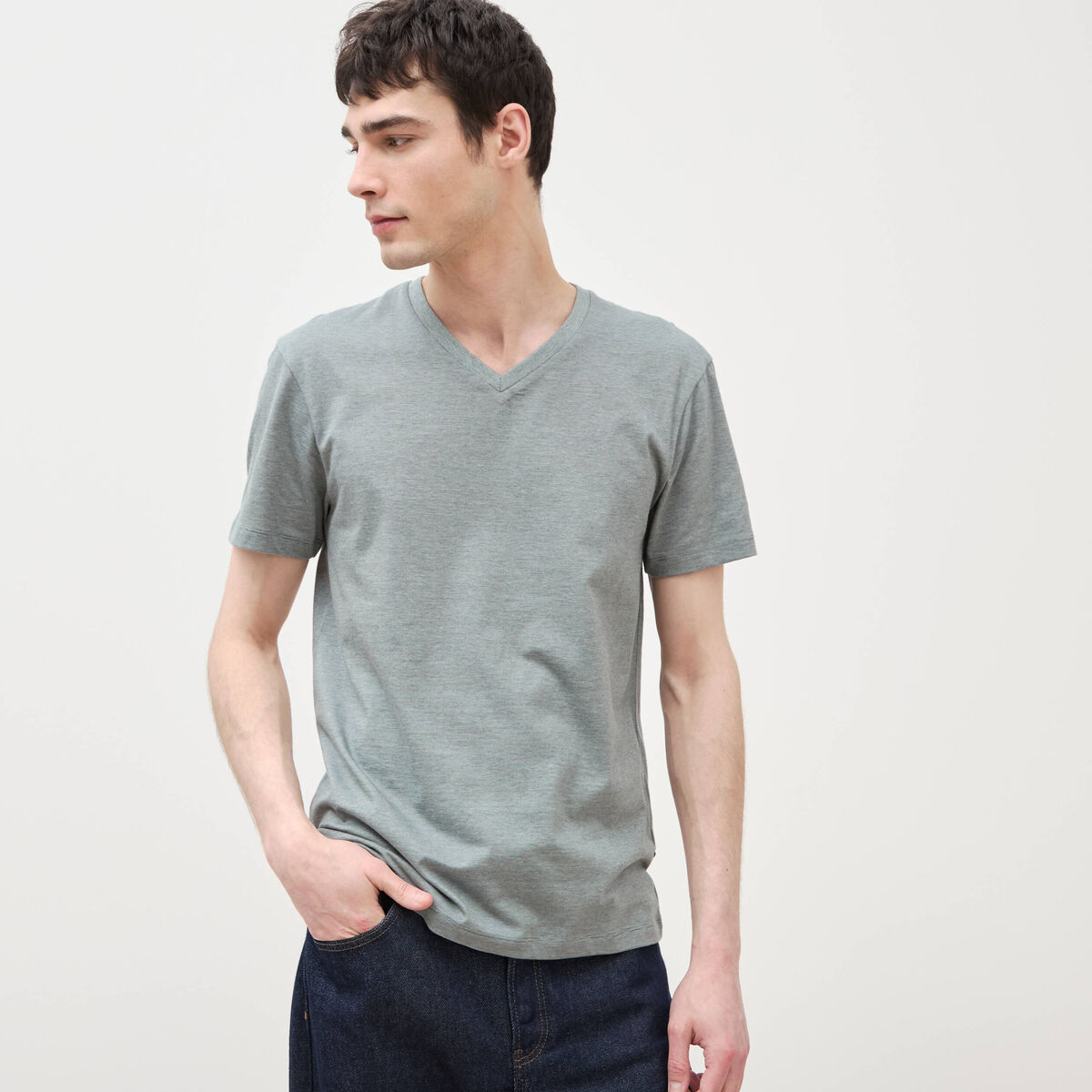 T-shirt manches courtes homme vert kaki homme
