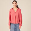 Blouse manches longues terracotta femme