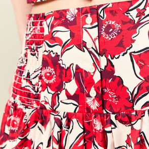 Jupe longue évasée rouge femme