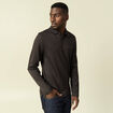 Polo cintr&eacute; manches longues marron fonc&eacute; homme