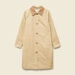 Imperm&eacute;able long droit col tailleur beige femme