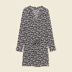 Robe droite fluide ceinturée creme femme