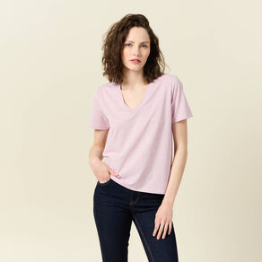 T-shirt manches courtes rose clair femme